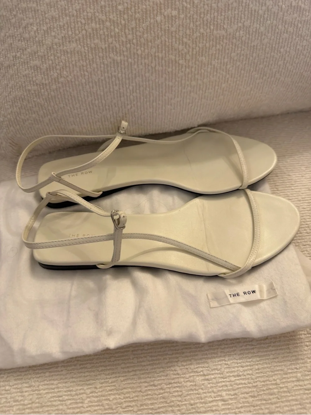 The Row Bare Sandals in White